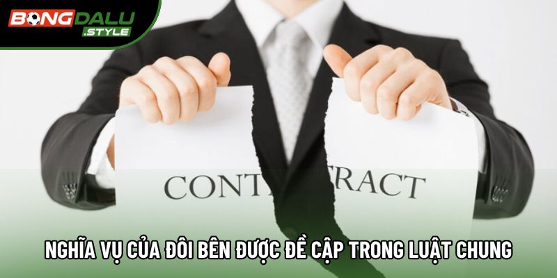 Nghĩa vụ của đôi bên được đề cập trong luật chung Nghĩa vụ của đôi bên được đề cập trong luật chung